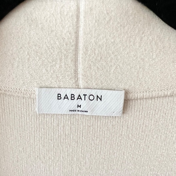 Aritzia Babaton Open Front Knit Tie Short Cardigan Light Birch Size Medium - Picture 6 of 8